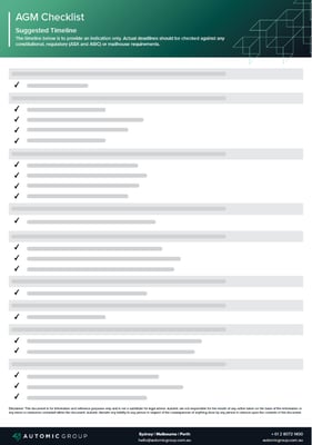 Automic AGM: Checklist and timeline Automic AGM: Checklist and timeline